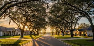 Citrus Springs neighborhood street with homes and trees