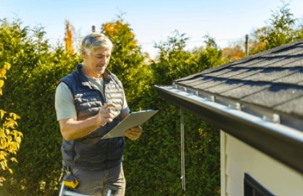 Home inspector examining a roof during a home inspection in Citrus County Florida